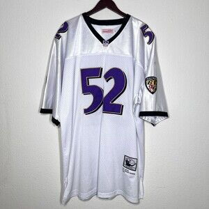 Mitchell Ness Baltimore Ravens R Lewis Throwbacks Jersey Size 58